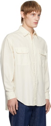 YLÈVE Off-White Cotton Viyella Work Shirt