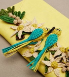 Aquazzura Birdsong Small raffia clutch