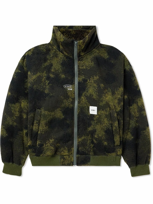 Photo: WTAPS - Logo-Appliquéd Camouflage-Print Fleece Jacket - Green