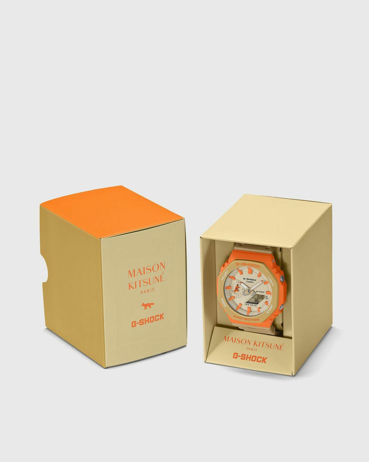 G-SHOCK X Maison Kitsune GA-2110MK orange/beige Mens Watch