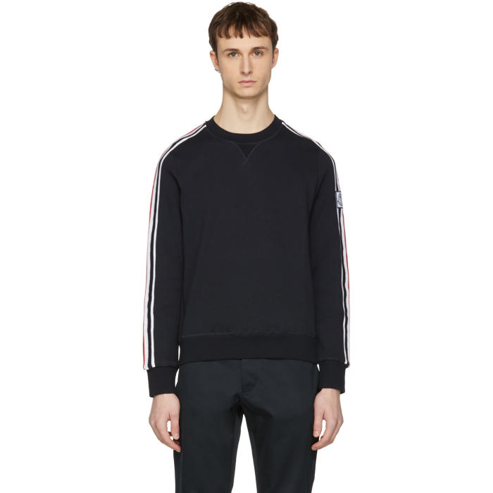 Moncler Gamme Bleu Black Tricolor Sleeve Sweatshirt 