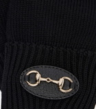 Gucci Horsebit ribbed-knit wool gloves