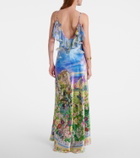 Camilla Printed silk slip dress