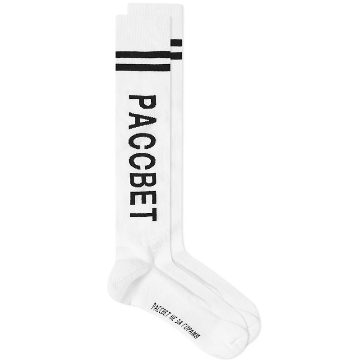 Photo: PACCBET Men's Side Logo Socks in White