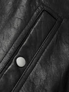 Rick Owens - Waxed-Leather Bomber Jacket - Black