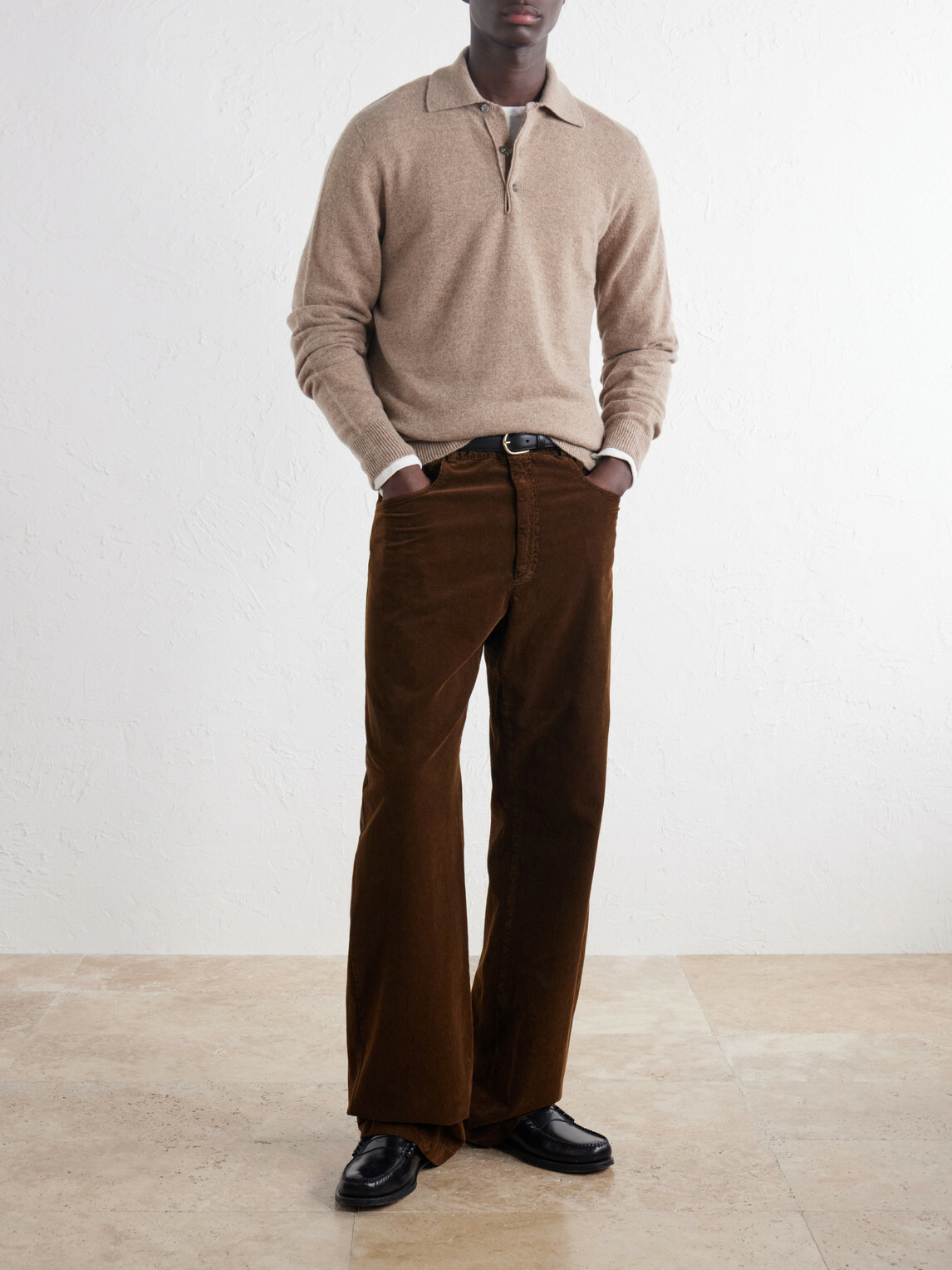William Lockie - Wool Polo Sweater - Neutrals