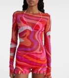 Pucci Marmo semi-sheer tulle top