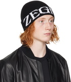 ZEGNA Black Intarsia Beanie