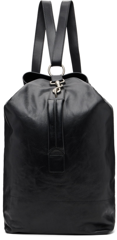 Photo: Dries Van Noten Black Adjustable Leather Backpack