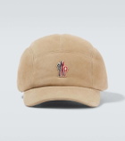 Moncler Grenoble Logo shearling-lined leather baseball cap
