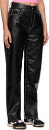 EYTYS Black Benz Faux-Leather Jeans