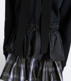 Patou Peplum cotton zip-up hoodie