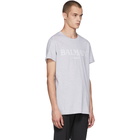 Balmain Grey Logo T-Shirt