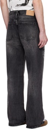 KidSuper Black Rhinestone Face Jeans