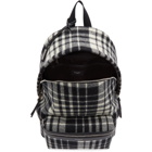 Saint Laurent Black and White Check City Backpack