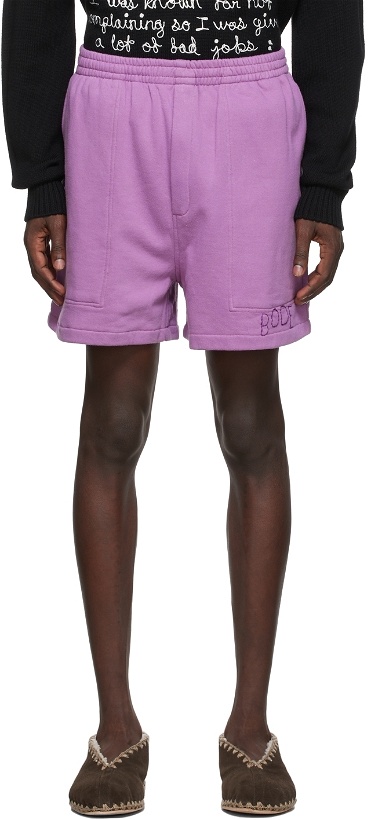 Photo: Bode SSENSE Exclusive Purple Logo Rugby Shorts
