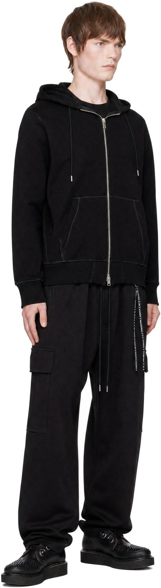 mastermind JAPAN Black Stitched Zip Hoodie
