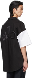 We11done Black 'W11D' Embroidered Short Sleeve Shirt