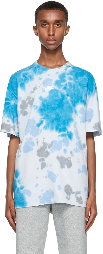 Photo: Nike Blue Tie-Dye Sportswear Premium Essentials T-Shirt