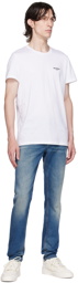 Balmain White Flocked T-Shirt