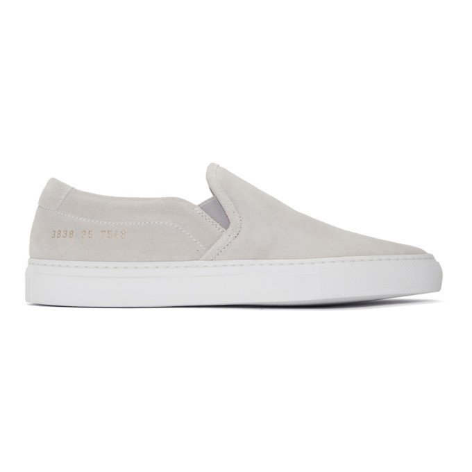 Photo: Woman by Common Projects Grey Suede Slip-On Sneakers