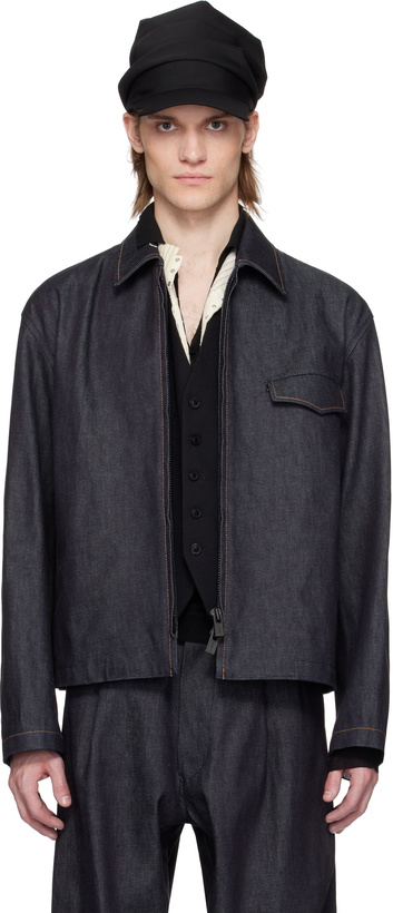 Photo: Y's For Men Blue 13oz Uneven Yarn Denim Jacket