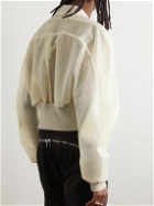 Rick Owens - Cropped Leather Bomber Jacket - Neutrals