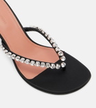 Amina Muaddi Gigi embellished satin thong sandals