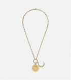 FoundRae Infinite Gratitude & Crescent 18kt gold pendant necklace with diamond