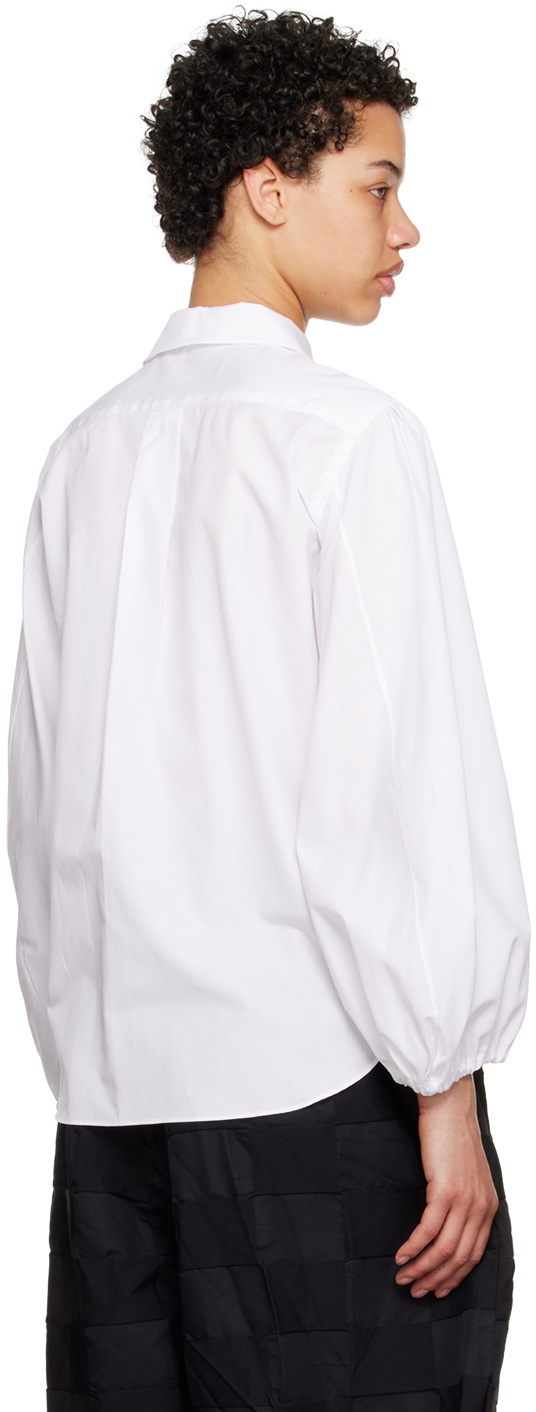 Black Comme des Garçons White Puff Sleeve Shirt