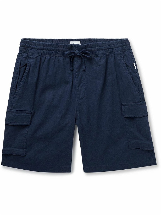 Photo: Onia - Straight-Leg Linen-Blend Cargo Shorts - Blue