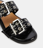 Ganni Studded patent leather sandals