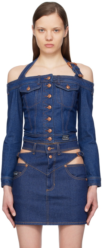Photo: Versace Jeans Couture Indigo Buttoned Denim Blouse