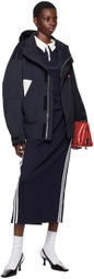 Kijun Navy Embroidered-Logo Jacket
