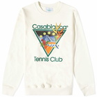 Casablanca Men's Tennis Club Icon Crew Sweat in Off-White