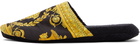 Versace Black & Gold Baroque Slippers