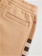 Burberry - Slim-Fit Tapered Checked Cotton-Blend Jersey Sweatpants - Brown