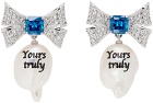JIWINAIA Silver & White 'Yours Truly' Pearl Earrings