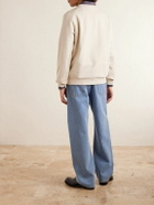 A.P.C. - Logo-Embroidered Cotton-Blend Jersey Sweatshirt - Neutrals