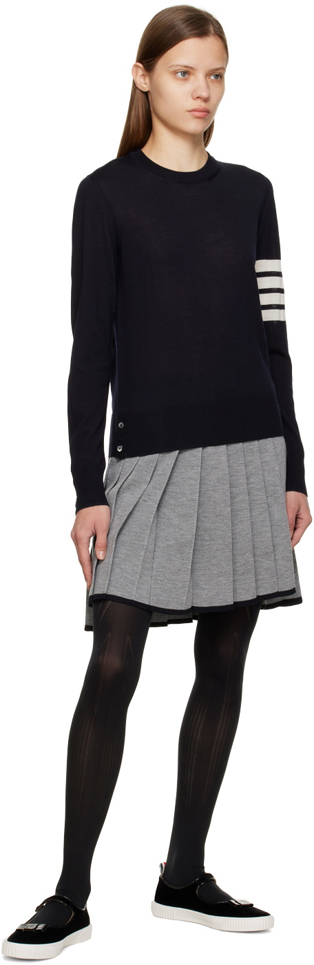 Thom Browne Grey Pleated Miniskirt