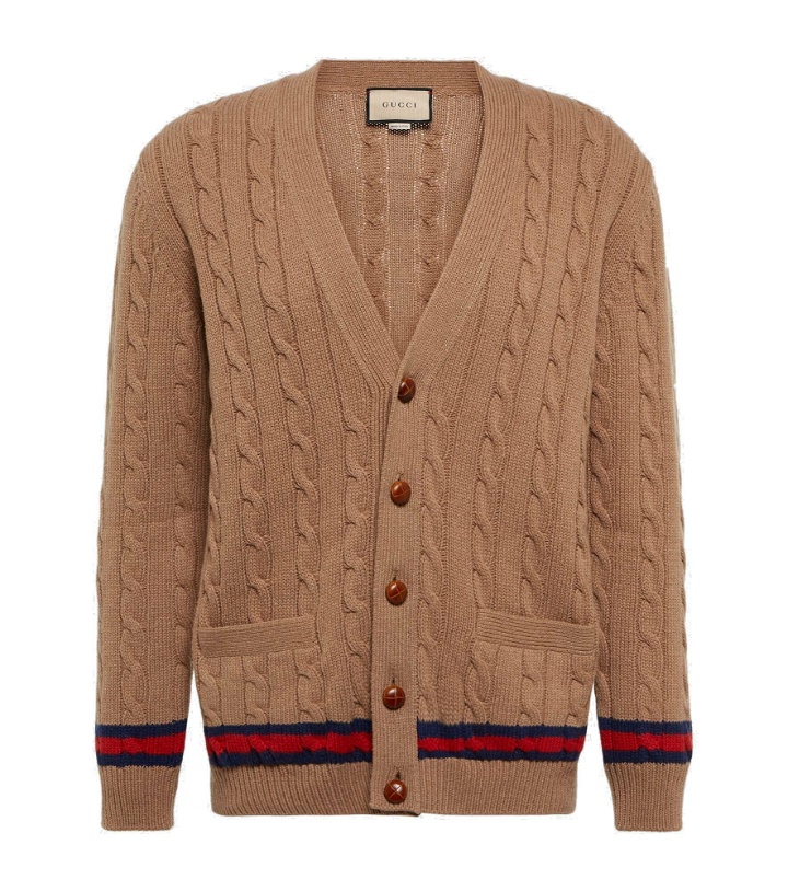 Photo: Gucci - Cable-knit cashmere and wool cardigan