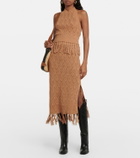 Dodo Bar Or Liz fringe-trimmed cotton midi skirt