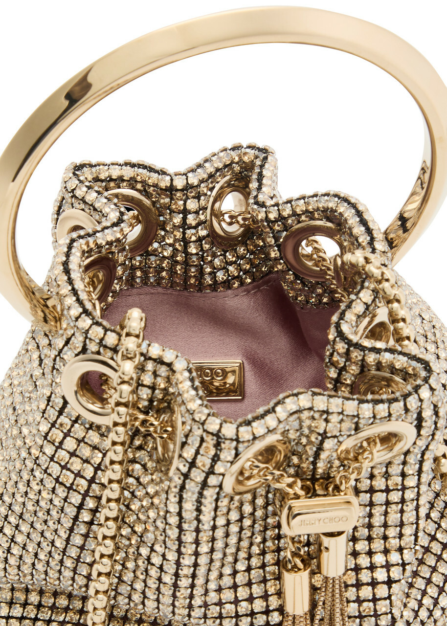Jimmy Choo Bon Bon Micro Crystal-embellished Bucket bag - Gold - One Size