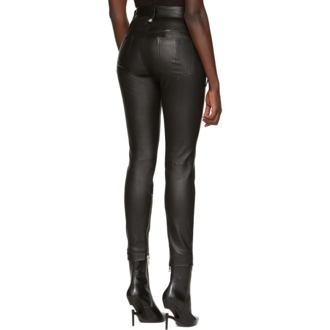 Unravel project black slim leather trousers – Loop Generation