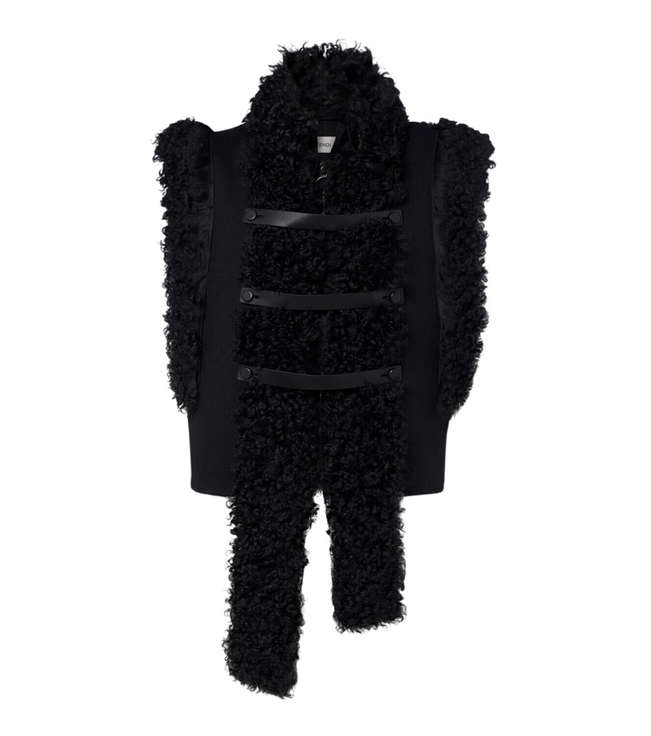 Photo: Fendi Shearling and leather-trimmed wool-blend vest