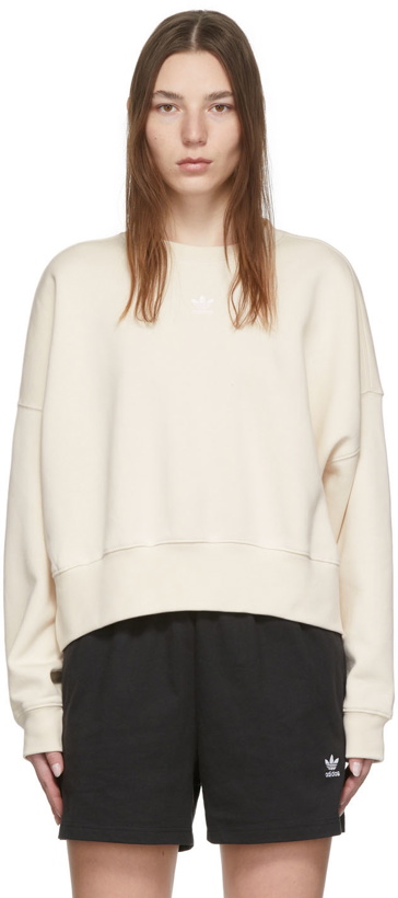 Photo: adidas Originals Beige Adicolor Essentials Fleece Sweatshirt