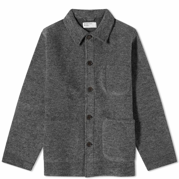 Photo: Universal Works Men's Wool Fleece Field Jacket in Grey Marl