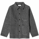 Universal Works Men's Wool Fleece Field Jacket in Grey Marl