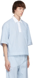 UNIFORME Blue Oversized Stripy Polo