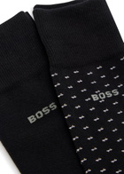 Boss Patterned Cotton-blend Socks set of two Black